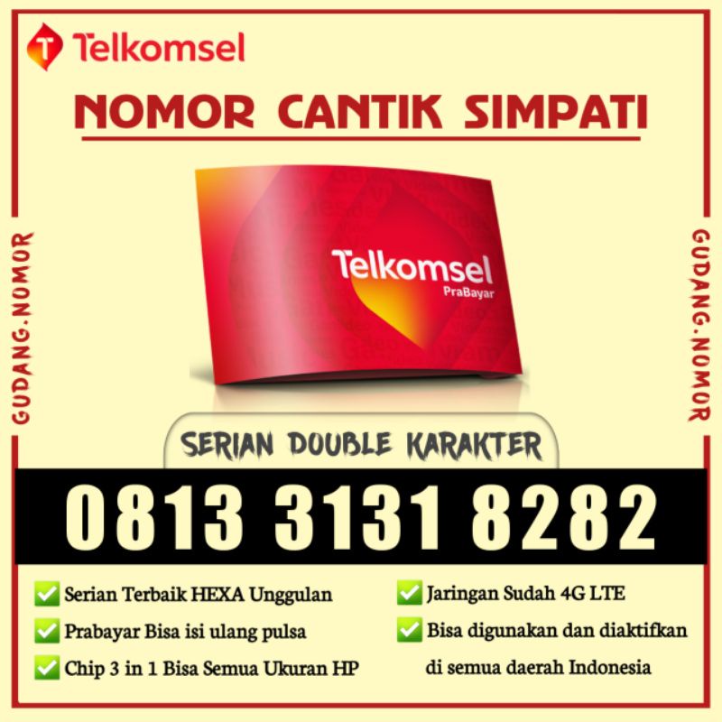 Nomor Cantik Simpati 3131 8282
