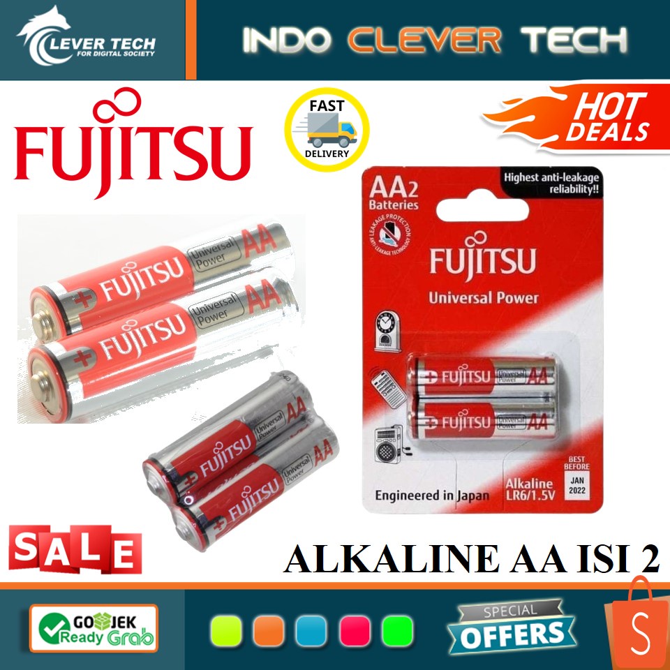 Fujitsu Battery Alkaline AA Isi 2 PCS