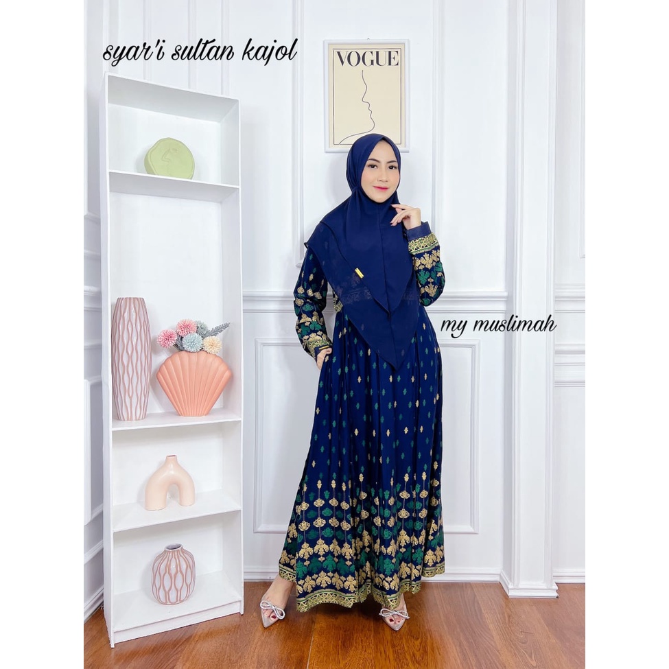 Dress Sultan kajol my muslimah set khimar rayon prada premium mewah syari busana wanita terbaru masa kini