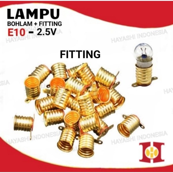 Lampu Bohlam E10 Mini 2.5V Senter Drat Fitting Dudukan Lampu - 20pcs