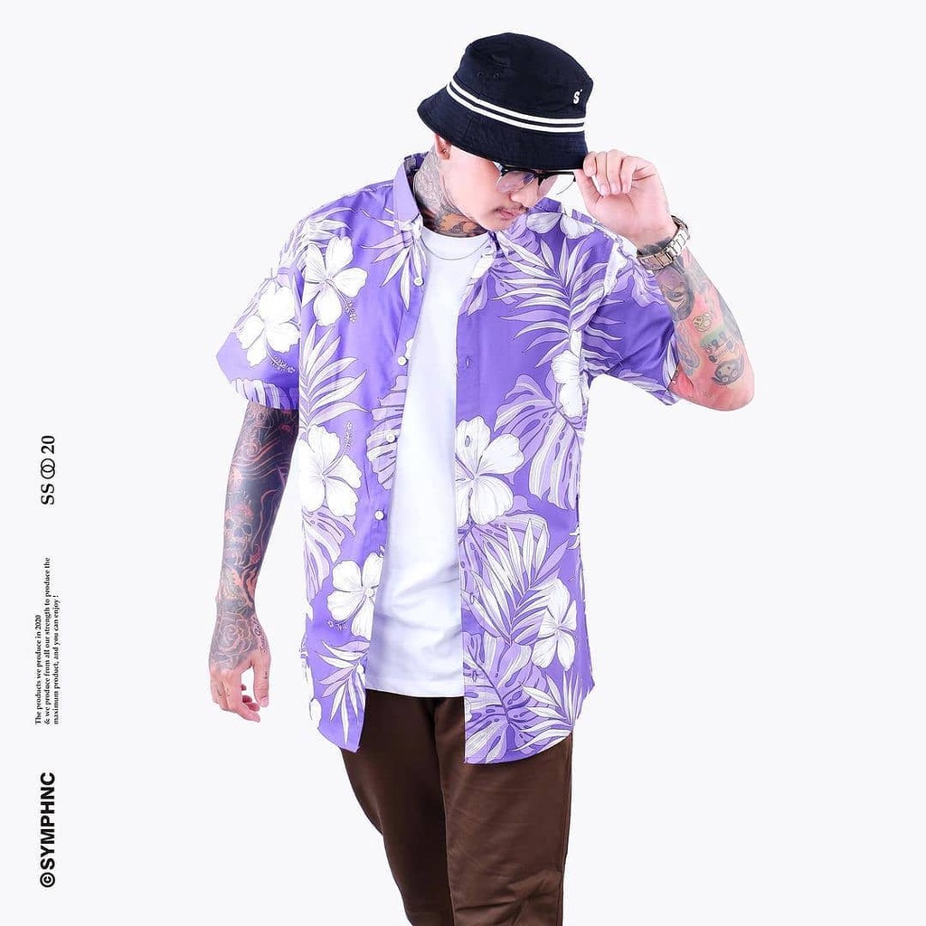 SYMPHONIC KEMEJA FLORAL UNGU