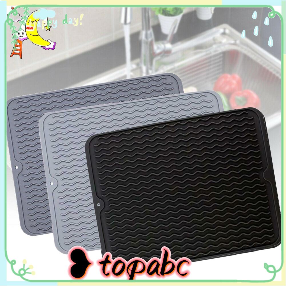 Top Silicone Alas Pengering Tahan Panas Gelombang Draining Pad Non-slip Table Mat