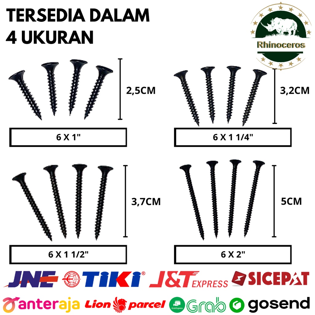 Sekrup Gypsum Drywall Scrup Skrup Gipsum Baut Gympsum