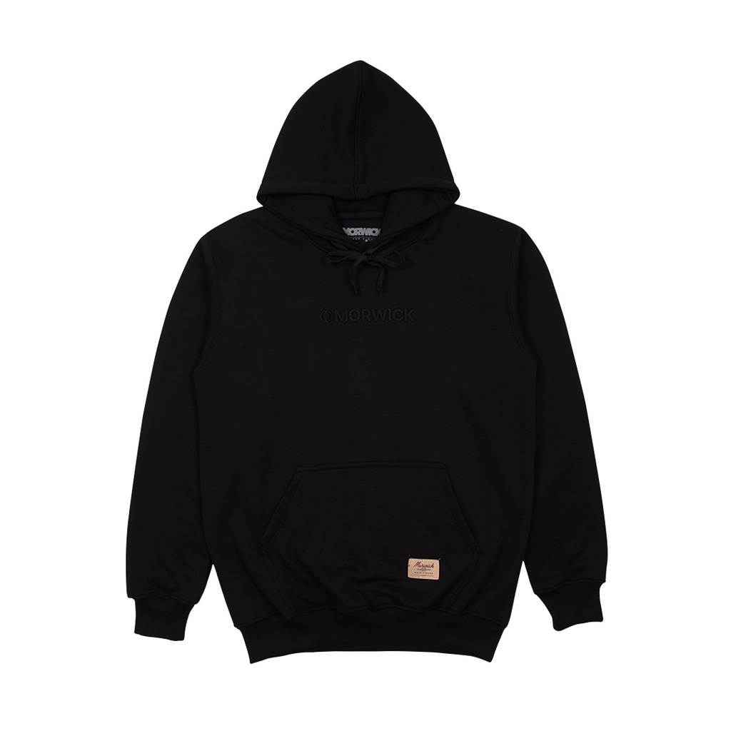 MORWICK - Hoodie Sweater Pria -  Solid - Hitam