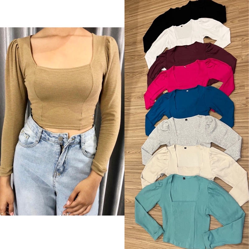 CROP TOP RIB SQUER PANJANG