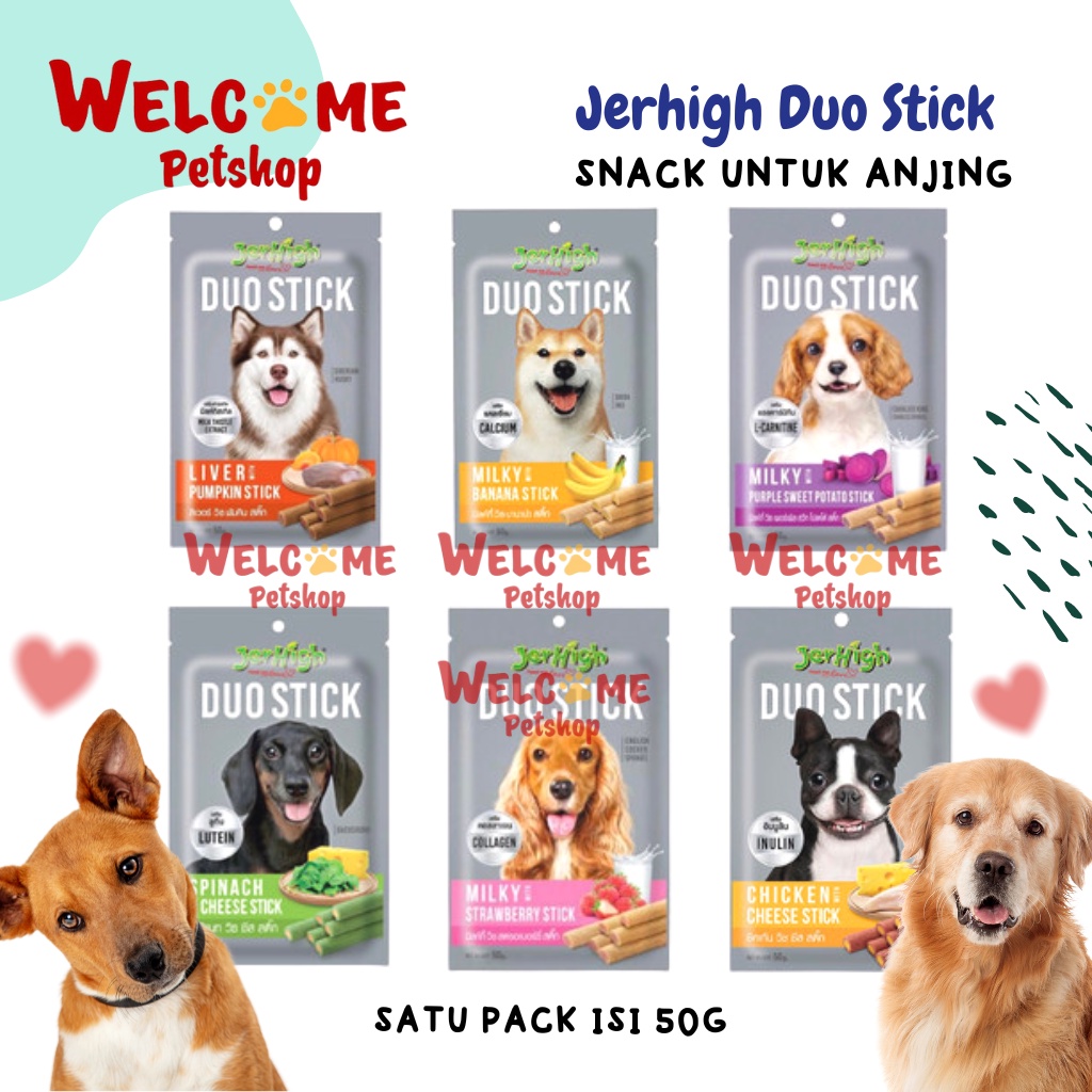 Jerhigh Duo Stick Snack Anjing Cemilan Dog Treats Enak Wangi 50g