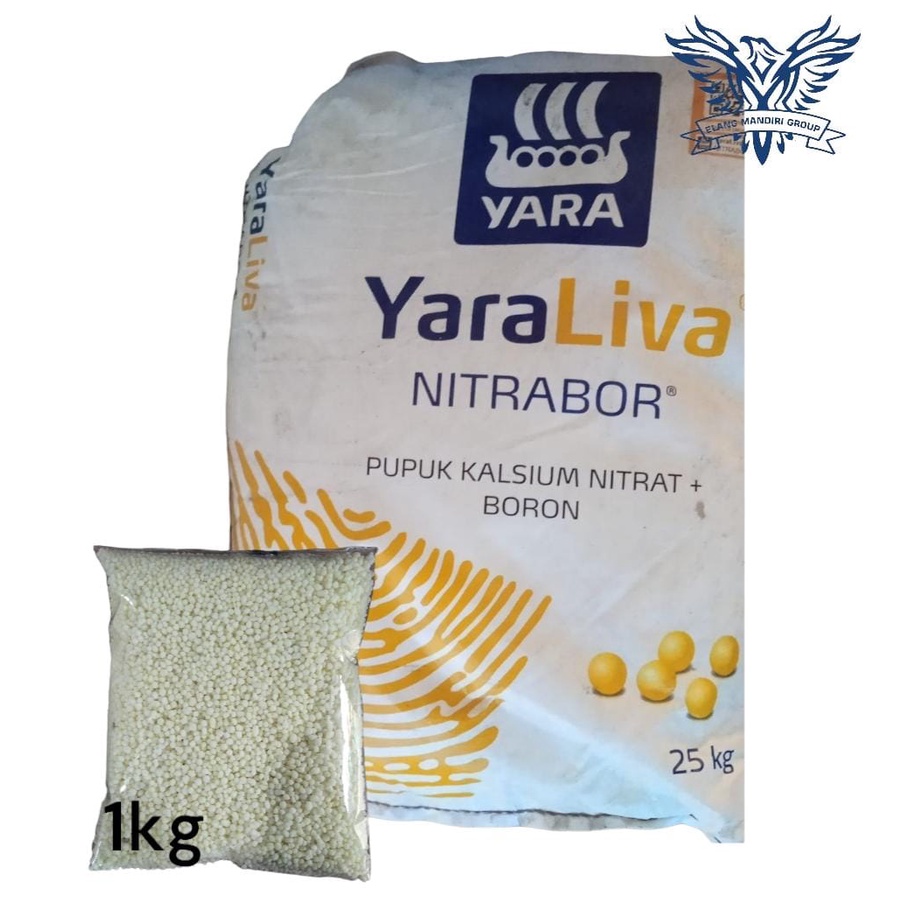 REPACK 1kg YARA LIVA NITRABOR PUPUK KALSIUM NITRAT + BORON 15,5 % N  25,6 % CaO  0,3 % B Karate Boroni meroke