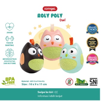 BABIESFIRST IQ0202 IQ ANGEL ROLY POLY OWL TOY Rattle Mainan Bayi