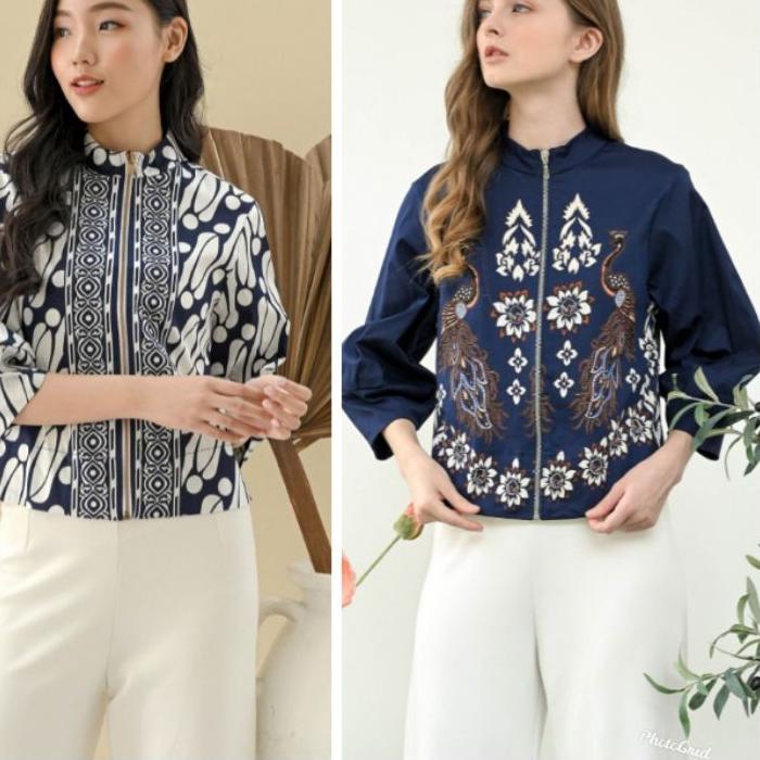 Size Jumbo : Jaket Bomber Batik / Jaket Batik Wanita /Outer Batik #135