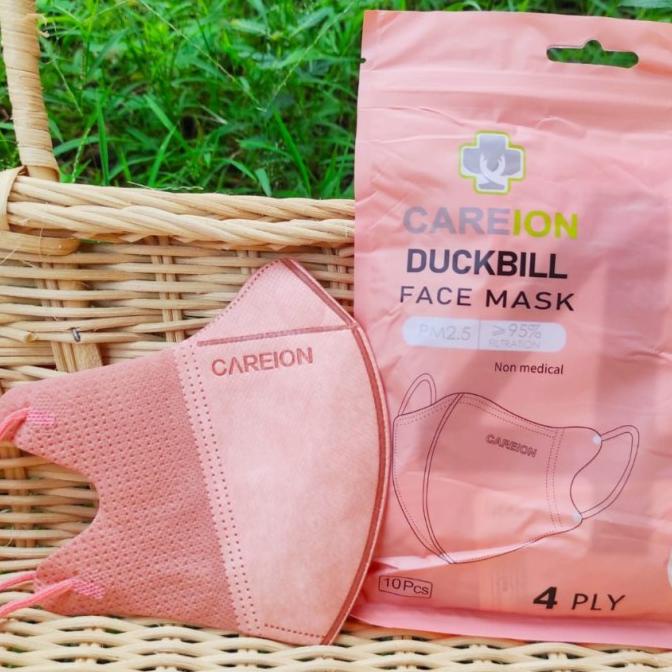 Masker Duckbill Careion 4 Ply isi 10pcs Warna Peach t-moses-jaya Buru Order