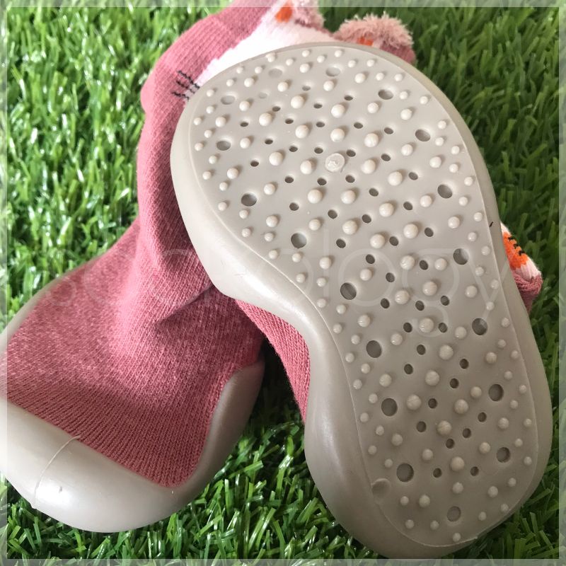 (Min 3pcs @26.000) sepatu bayi sepatu karet boneka 3D skidder sepatu prewalker