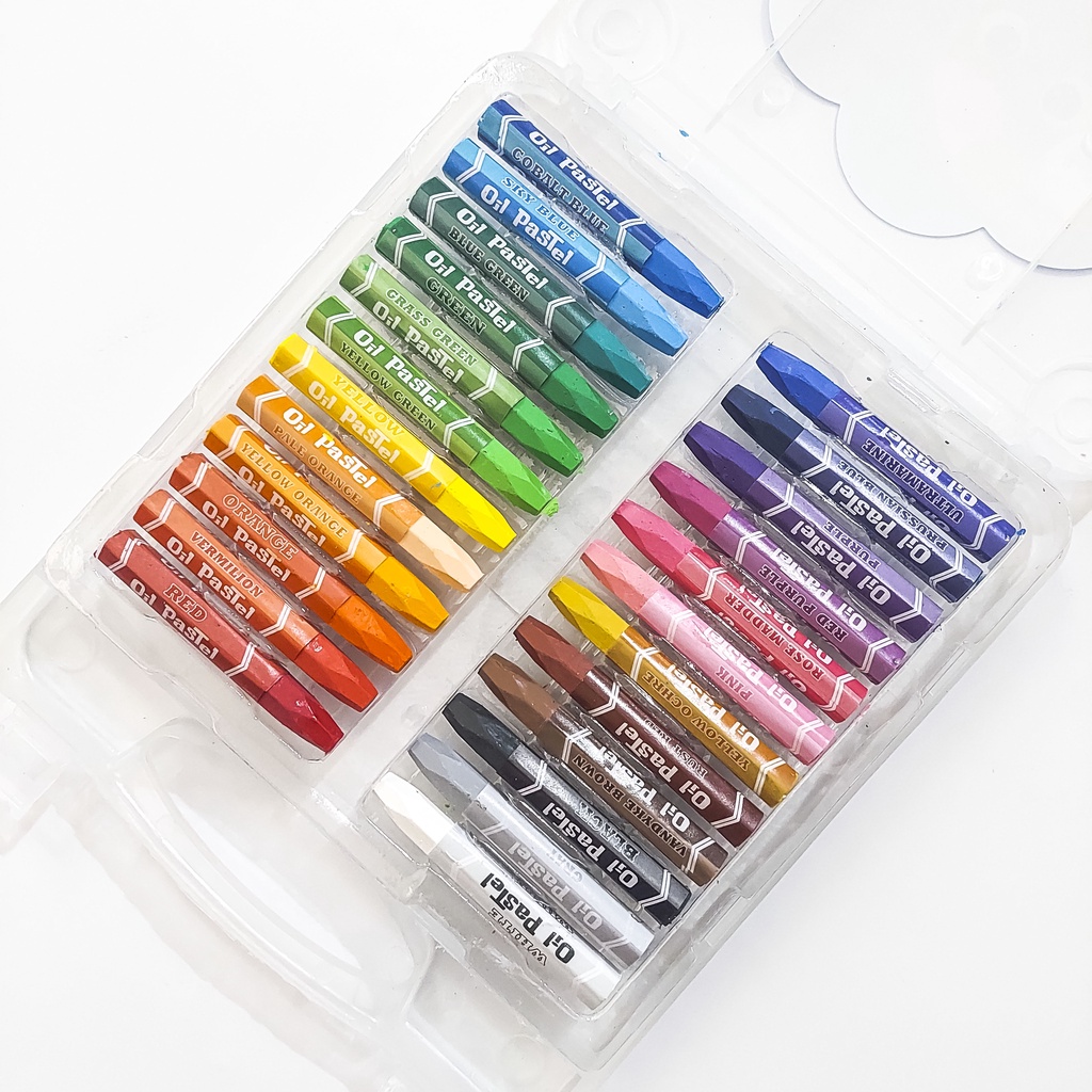 24 Colors Krayon Minyak Oil Pastel Crayon School Oil Pastels 0862