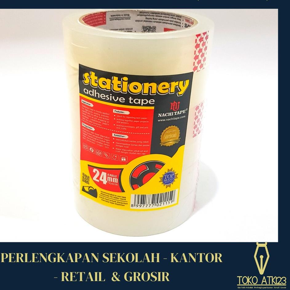 

Terbaik! Isolasi / Stationary Tape Slop Merk Nachi 24mm x 72 yards 레