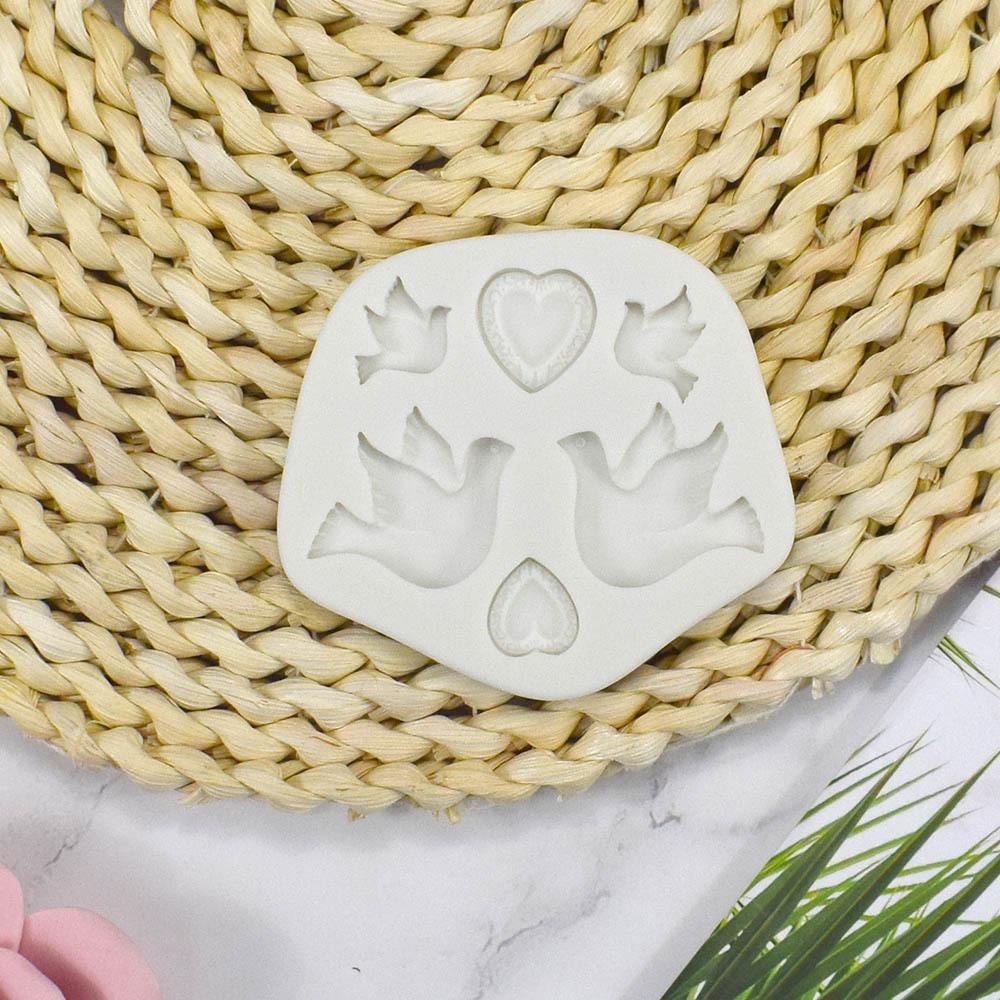 Solighter 3D Love Dove Of Peace DIY Craft Kue Resin Cetakan Membuat Sabun Hari Valentine