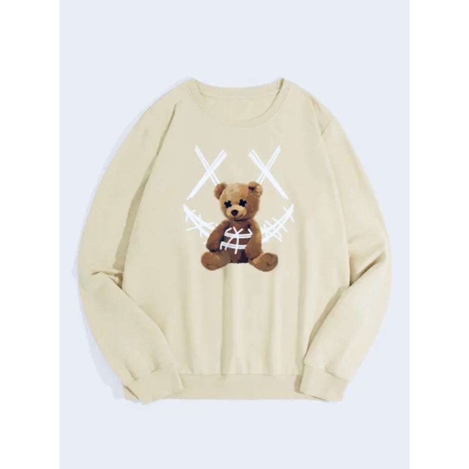 SAD BEAR Sweatshirt Basic II Sweater Crewneck Print DTF II Sz M - XL Anak &amp; Dewasa ( Pria &amp; Wanita )