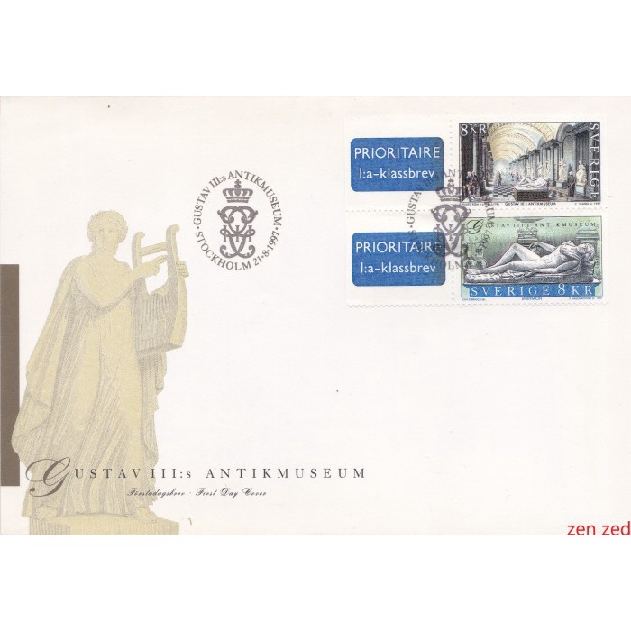 

A451 Prangko Swedia FDC 1997 Gustav III´s Museum of Antiquities 1 Pcs