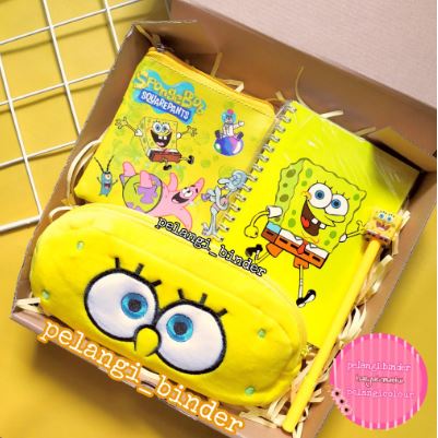 

Paket kotak pensil + pensil + note + pouch Spongebob