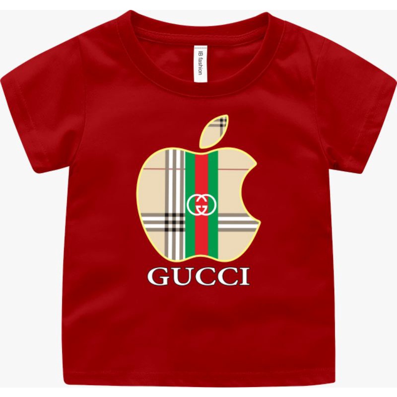 Kaos Anak Perempuan Dan Laki Unisex Umur 2 Sampai 10 Tahun Guqi Apel T shirt Anak Cewek Kaos Oblong Anak Anak