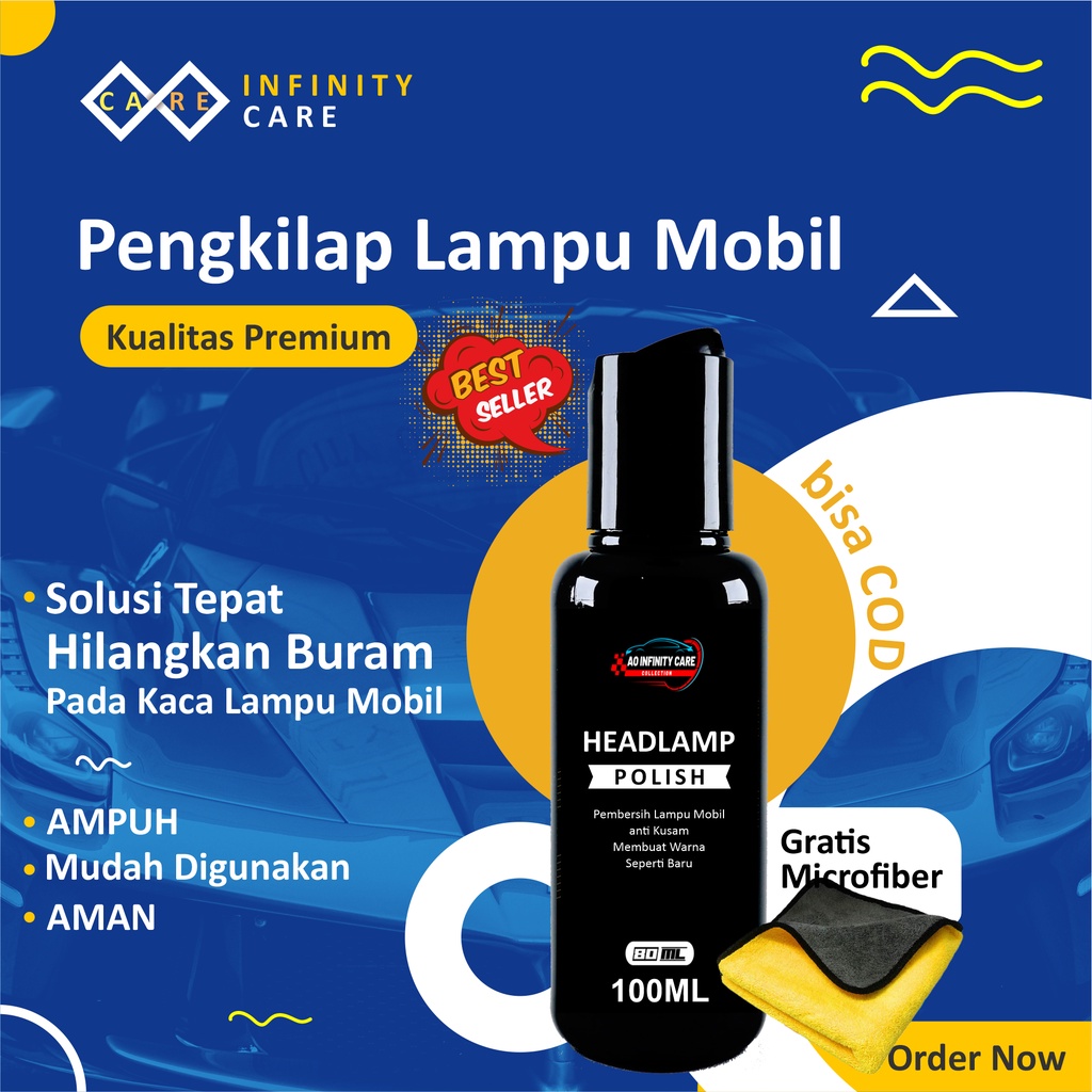 Pembersih Jamur dan bekas Kuning terbaik Pada Kaca Lampu Mika Mobil Aman dapat Mengembalikan Warna K