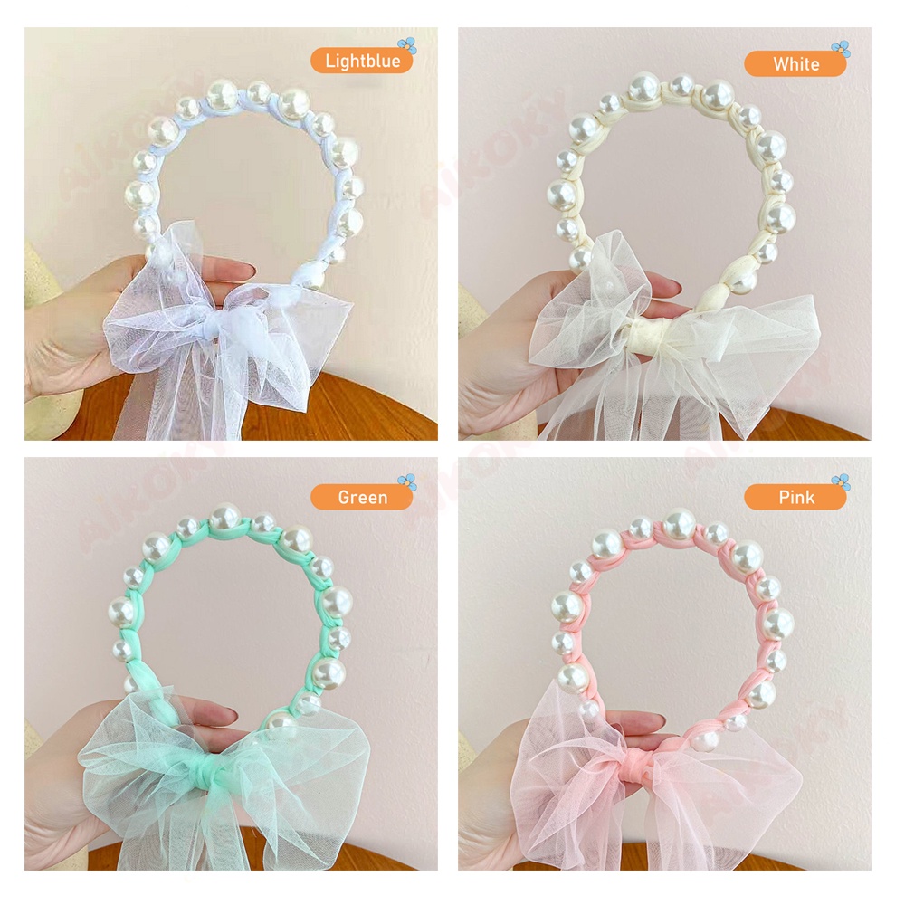 Aikoky Bando Mutiara Tali Kepang bisa diikat/Bando korea anak Fashion