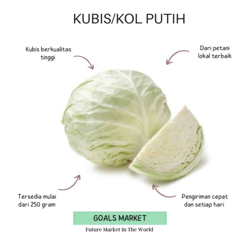 

Kubis Kol Putih 250 gr - 500 gr Kubis Putih Sayur Kol