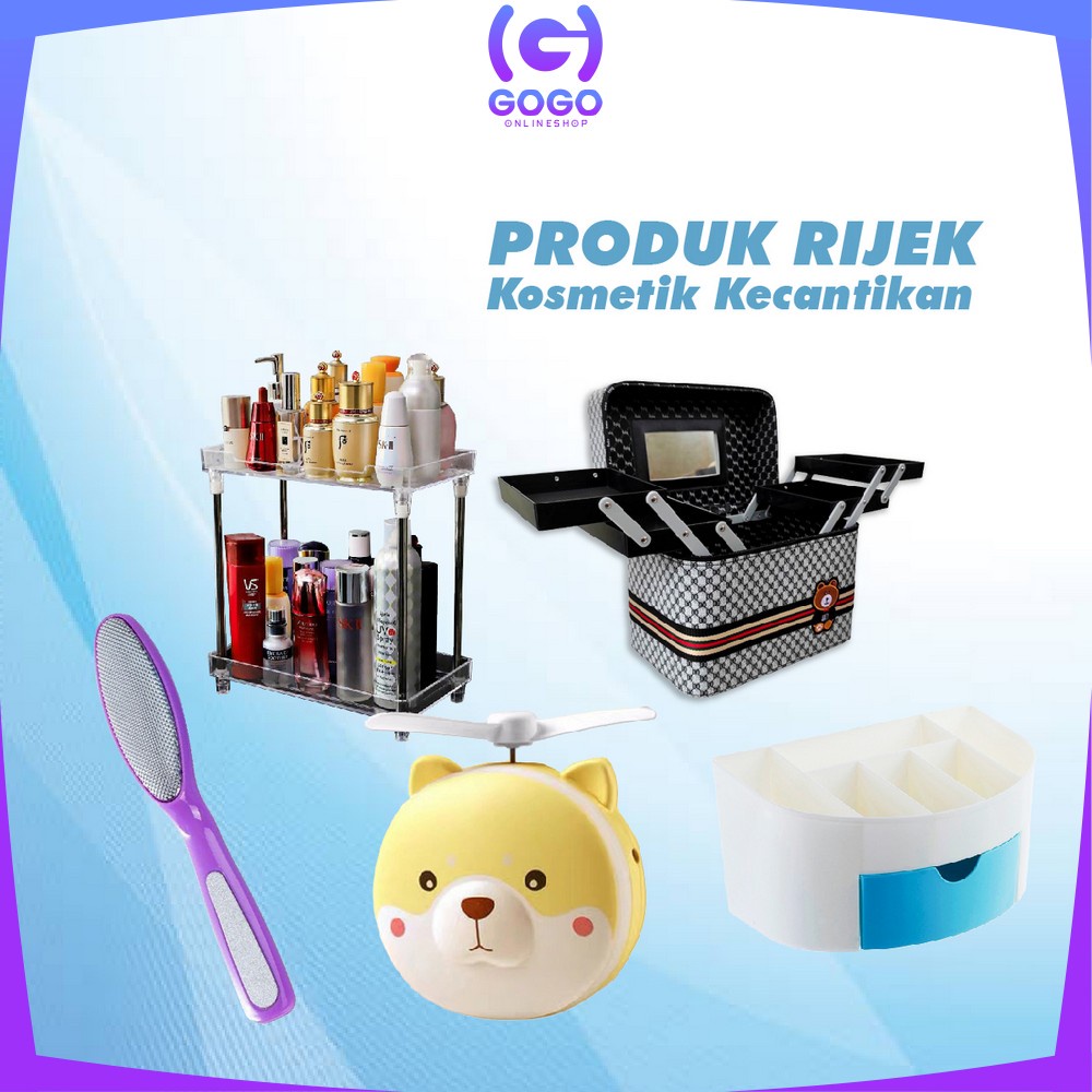 GOGO-PART 1 Barang Rijek Rak Kosmetik / Kotak Makeup / Tempat Penyimpanan Brush Make Up Multifungsi / Mangkok Masker