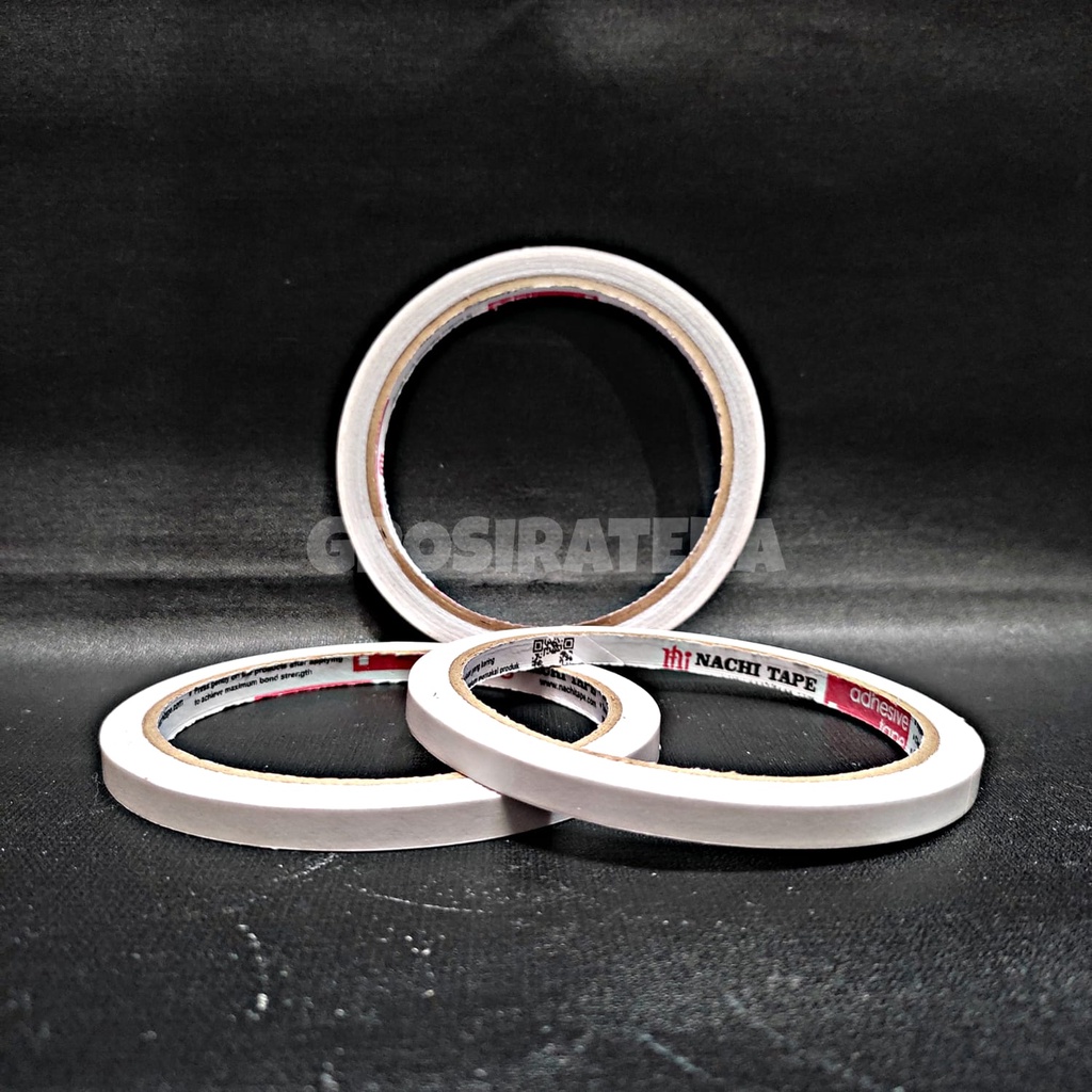

OPP, LAKBAN, ISOLASI BOLAK BALIK, DOUBLE TAPE 0.25" INCHI 6MM NACHI