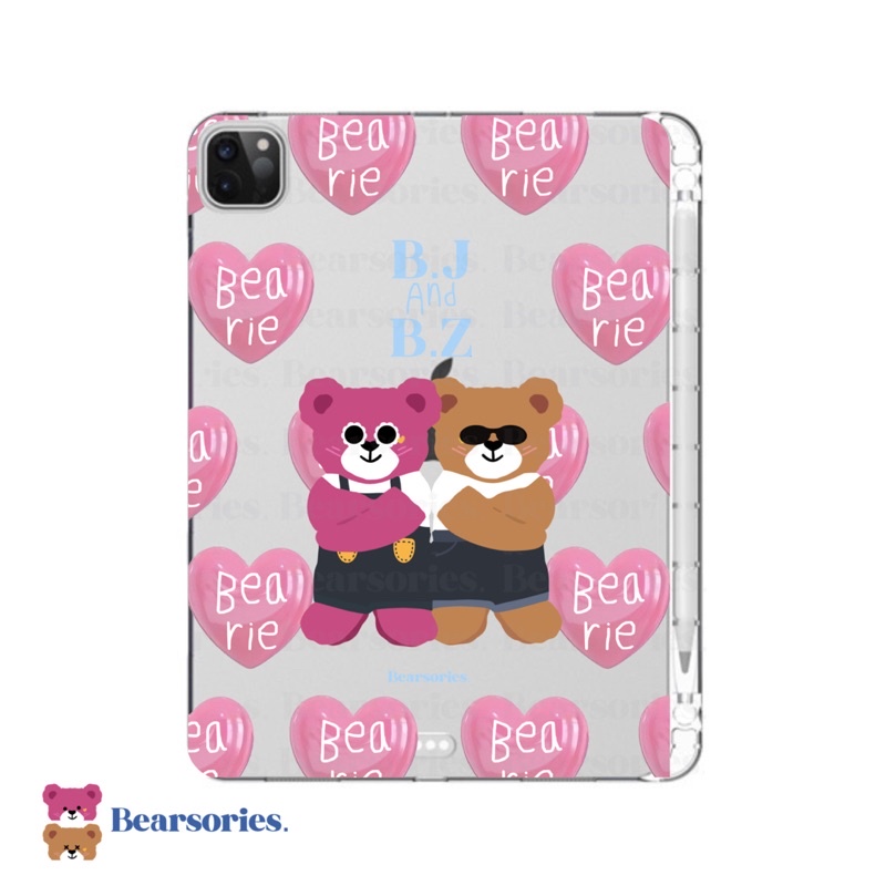 iPad/ Tablet Case / Softcase Slot Pencil Bearie Zeezie and Jodie Love