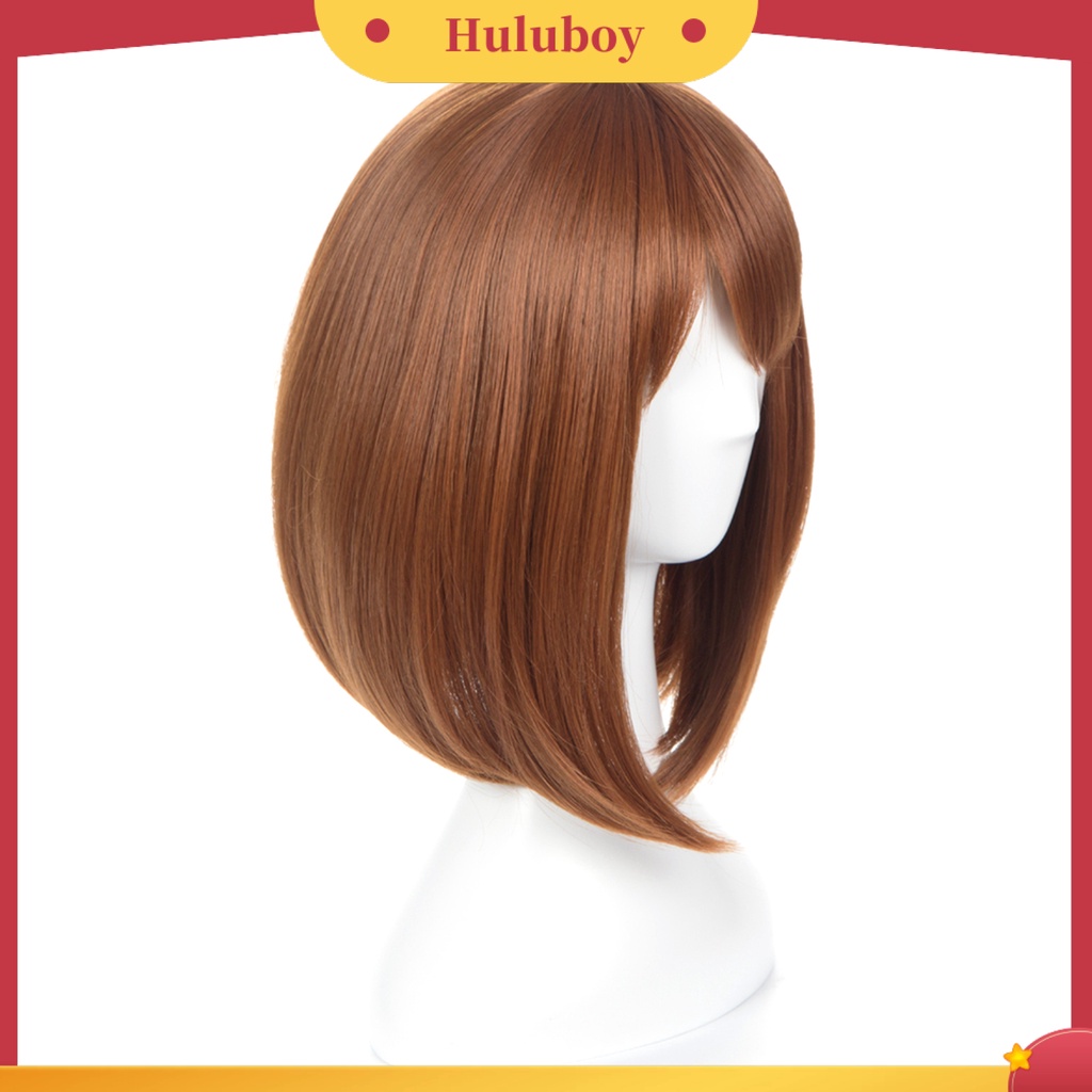 Wig Rambut Sintetis Model Pendek Lurus Bobo Untuk Wanita