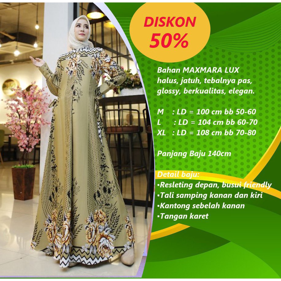 HUBOTA - Gamis Maxy Buju Dress Terbaru Pakaian Dres Katun Fashion Bsju Baju Drees Juba Wanita Muslim