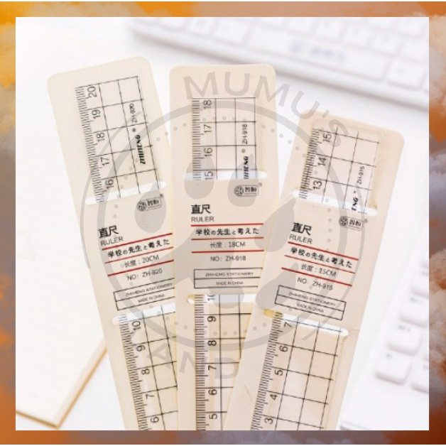 

ML 20CM 18CM 15CM PENGGARIS TRANSPARAN GRID RULER SET LUCU AESTHETIC