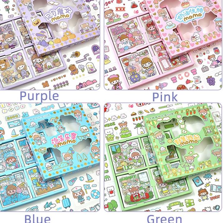 

(M(79♥☞) 100 Lembar Stiker Motif Kartun Korea Lucu Anti Air Dekorasi Handbook Scrapbook DIY premium
