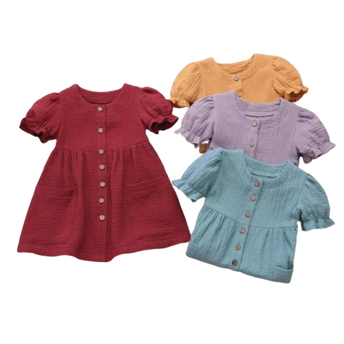 Zahra Dress Anak Perempuan Mina Bahan Crinkle | Pakaian Anak Lucu Umur 1-5 Tahun