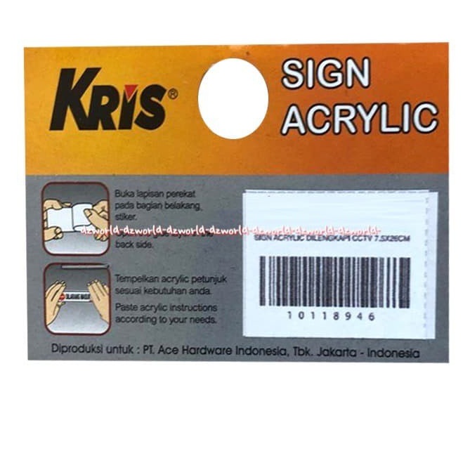 Kris Sign Acrylic Stiker Ruangan Ini Dilengkapi Kamera CCTV Stickers Bahan Akrilik Kamera Pengawas Ace Krisbow