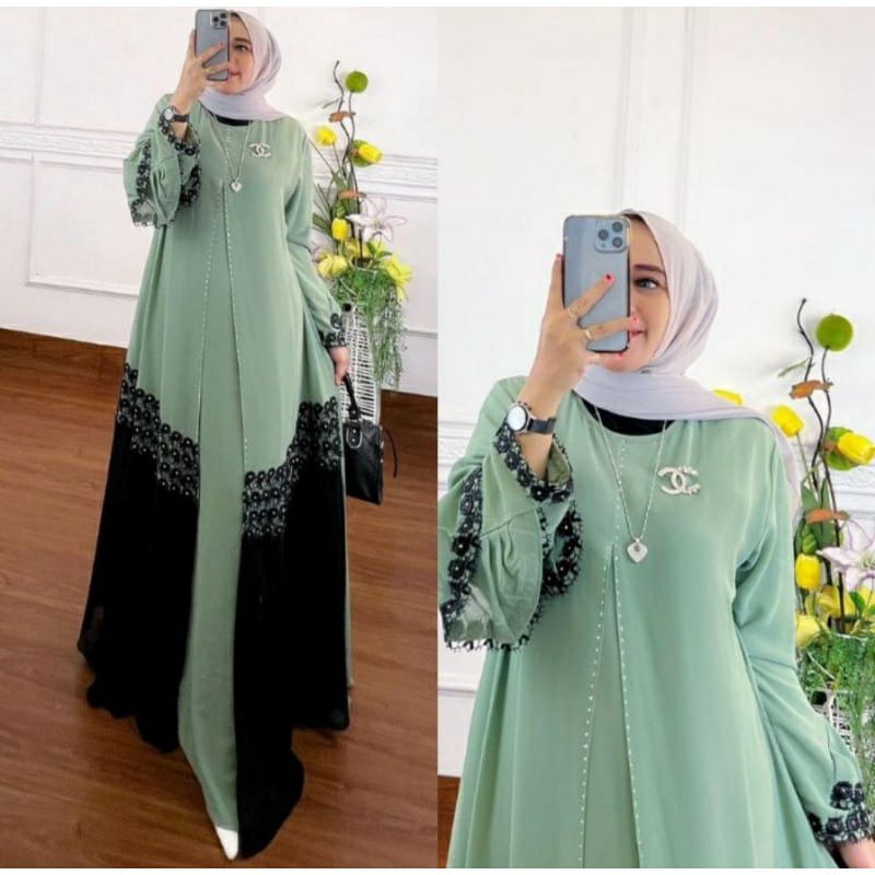 GAMIS STORE | Kasela Arabian Dress Maxy Gamis Muslim Lebaran Matt Ceruty Babydoll Apk Renda Premium
