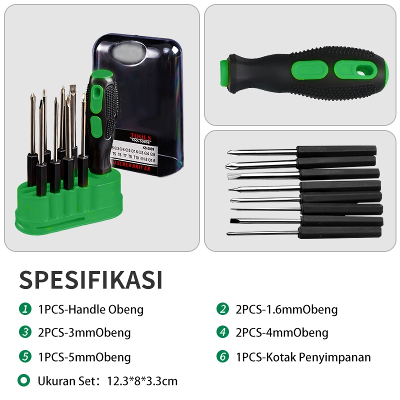 ISKU 10 in 1 Obeng satu set komplit serbaguna isku ori murah magnet/obeng kembang/obeng hp full set lengkap original/obeng kecil 1 set serbaguna multifungsi/obeng 1 set lengkap/1 set obeng komplit/obeng plus