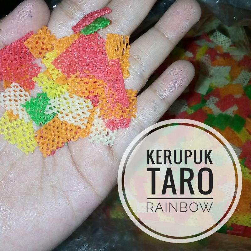 

1Kg Kerupuk Mentah Taro Warna Warni/ Kerupuk Rainbow