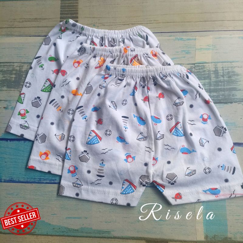 6 PCS Celana Pendek Bayi Usia 2 - 12 Bulan