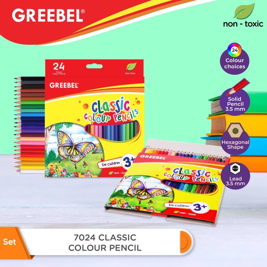

GREEBEL 7024 CLASSIC COLOR PENCIL (SET) (24 WARNA) / PENSIL PENCIL WARNA ANAK / PENSIL COLOURING COLORING / COLORED PENCILS / PENSIL COLORING AMAN UNTUK ANAK TIDAK BERACUN SUDAH TERUJI NON TOXIC TERLARISS...,,,,,