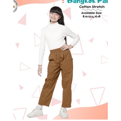 Celana catton strech anak/celana panjang anak perempuan/kulot anak/celana anak tanggung/OOTD anak