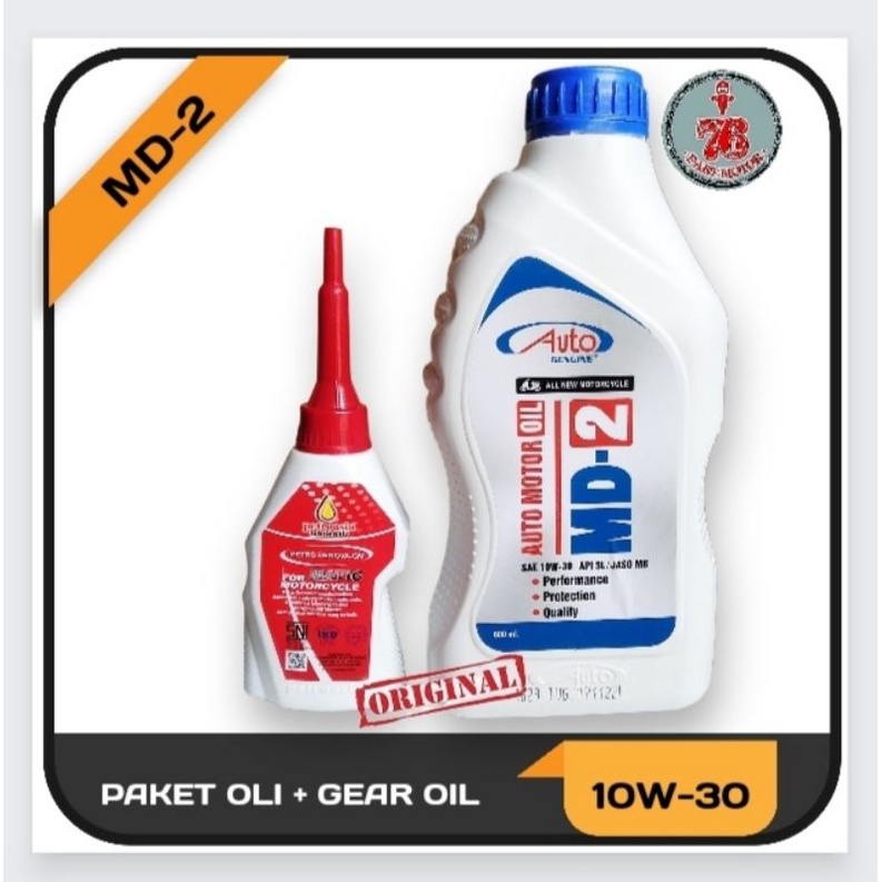 PAKET OLI MATIC AUTO MD-2 10W-30 800 ML DAN OLI GEAR PETRO ASIA 120 ML