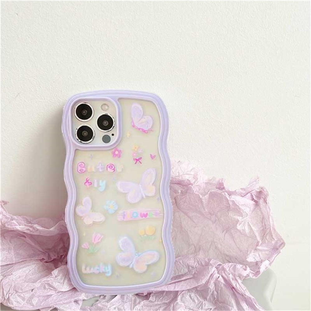 Realme 10 C33 C30 C31 C35 C21Y C25Y RealmeC11 C25 C17 C15 C12 C3 C2 Realme 7i 5 5i 6i 7 Pro Doodle Kupu Bunga Tepi Gelombang TPU Phone Case Cover