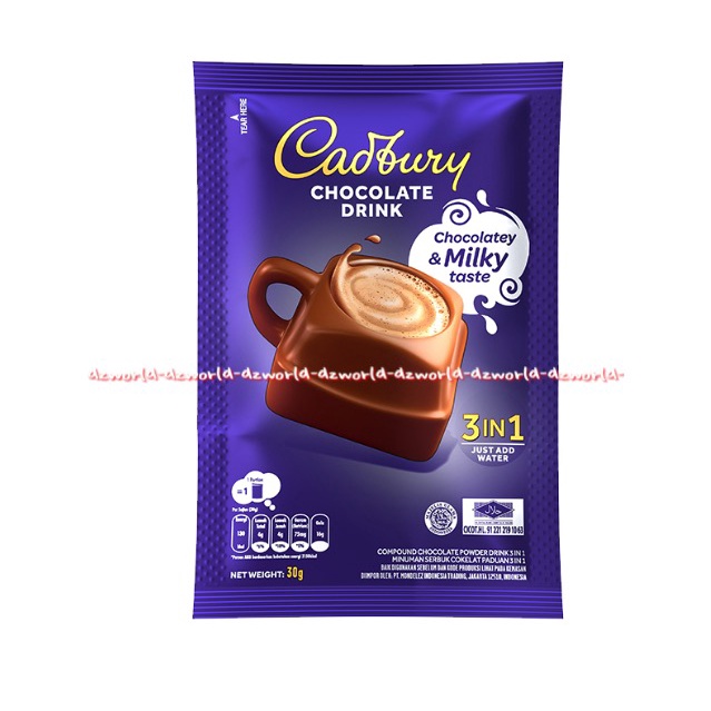 Cadbury hot Chocolate Drink 15sachet Minuman Coklat 3in1 Catbury Catburi Cadburi 15 sachet Coklat Bubuk Siap Minum Cadbury's