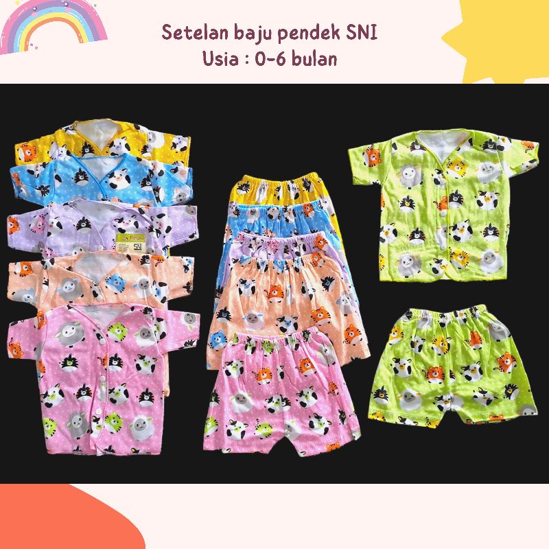 SETELAN BAJU PENDEK SNI BAYI NEWBORN