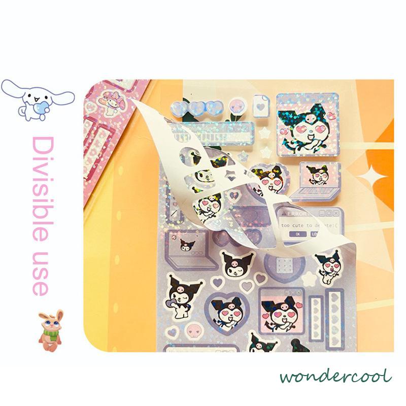 stiker sanrio lucu kuromi steve sparkling cinnamoroll stikers jurnal toploader deco material sticker-Won