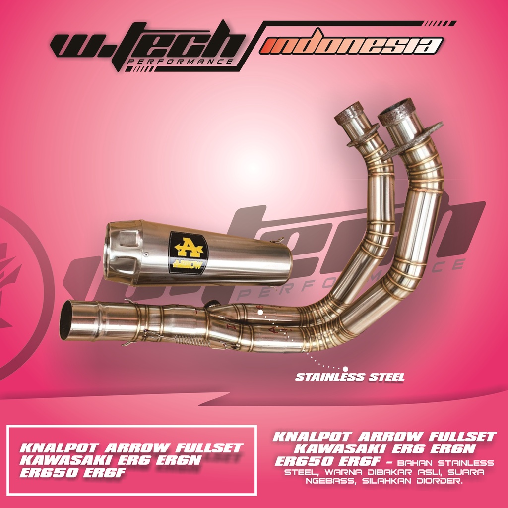 KNALPOT ARROW LOGO GRAVIR FULLSYSTEM KAWASAKI ER6 ER6N ER650 ER6F WTECH