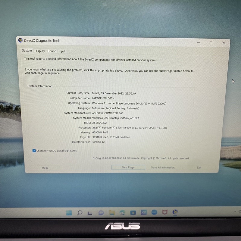 ASUS Laptop A516K 4/512 Resmi