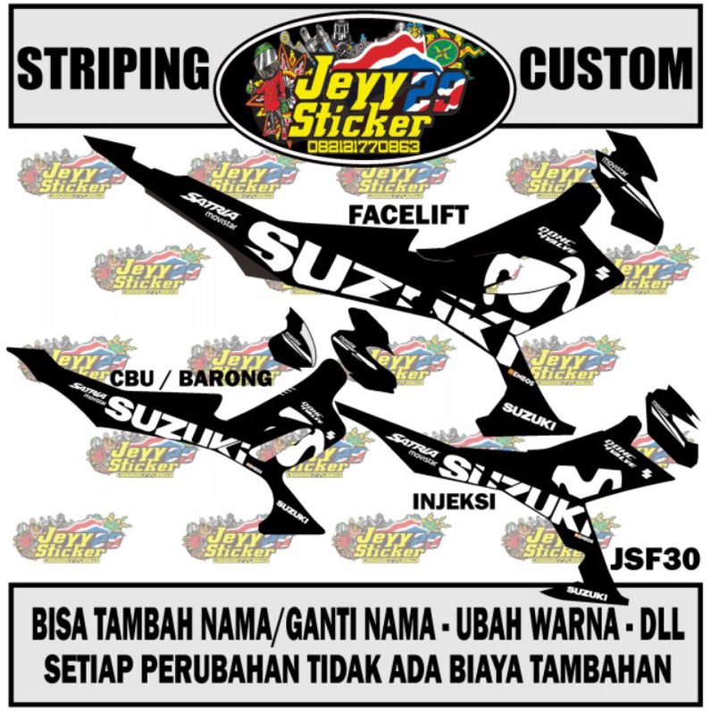 STRIPING STICKER CUSTOM SATRIA FU FACELIFT BARONG CBU INJEKSI MOVISTAR