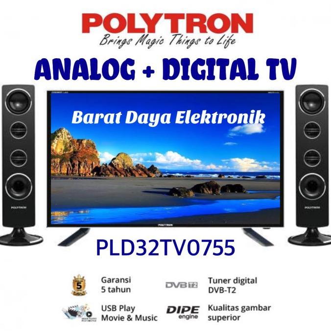 POLYTRON LED Digital TV 32 Inch 32TV0755 TV LED Digital + SpeakerTower