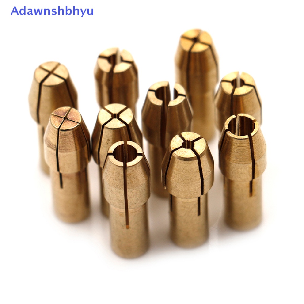 Adhyu 10Pcs Mata collet chuck Bor Kuningan 0.5-3.2mm 4.8mm shank Untuk rotary tool ID